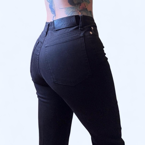 Moschino Black High-Rise Slim Jeans for Women - Classic Black